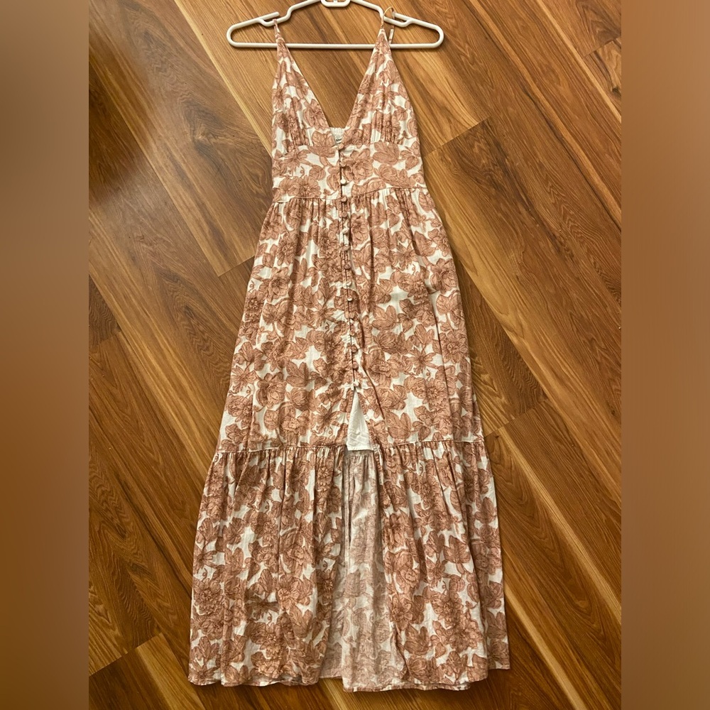 Abercrombie & Fitch red floral midi dress XS petite